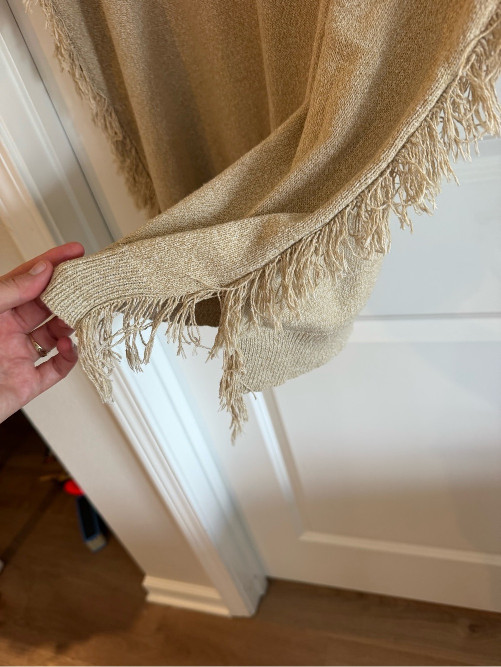 Johnny Was- 4Love And Liberty- Silk/ Cotton Embroidered Fringe Poncho Knit top - - Picture 7 of 13